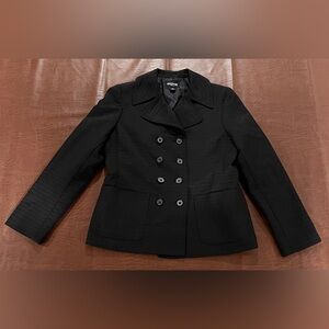 Kasper Women's Notched Lapel Double Breasted Pea Coat Blazer - Size 10P